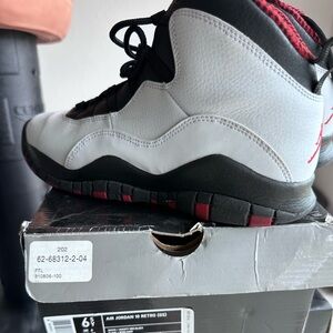 Jordan Kids Sneakers in White and Black with Red Accents